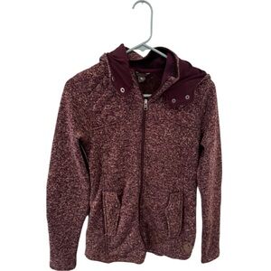 Eddie Bauer Womens Burgundy full zip, hooded sweater size XS
